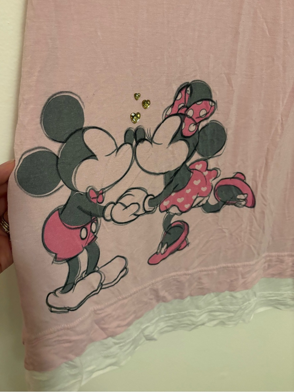 Official Disney Parks Kissing Mickey & Minnie Mouse Layered T-Shirt - Picture 2 of 4